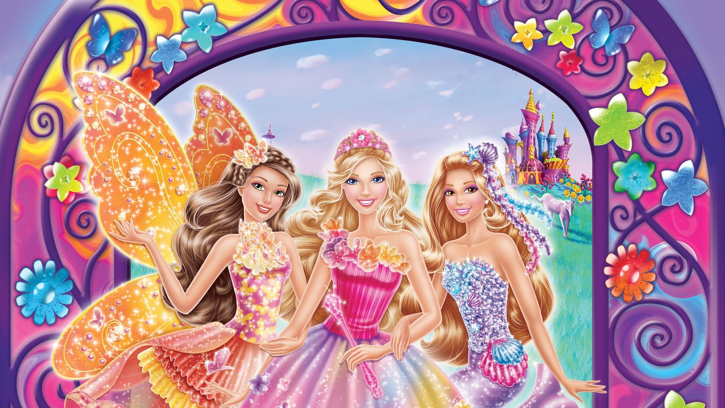 Barbie and the Secret Door Backdrop